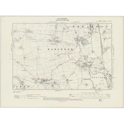 1900 Map of Dorset LIII.NW, 1942 Print