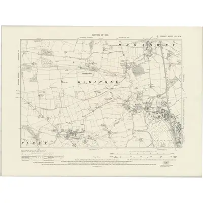 1927 Map of Dorset LIII.NW, 1930 Print