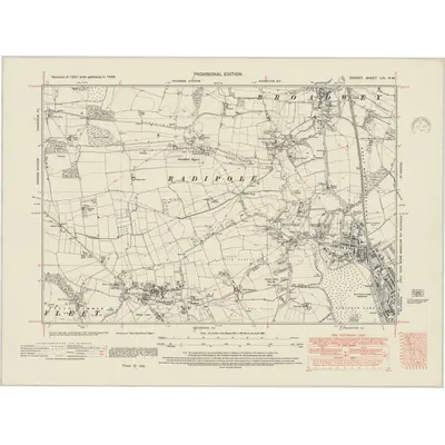 1938 Map of Dorset LIII.NW, 1948 Print