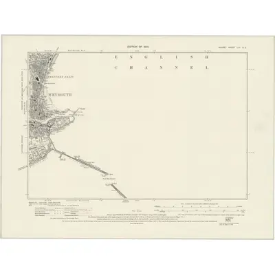 1927 Map of Dorset LIII.SE, 1930 Print