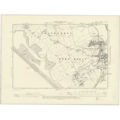 1901 Map of Dorset LIII.SW, 1903 Print