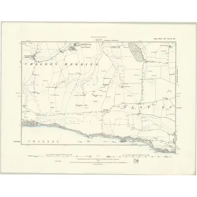 1886 Map of Dorset LIV.NE & LIV.SE, 1888 Print