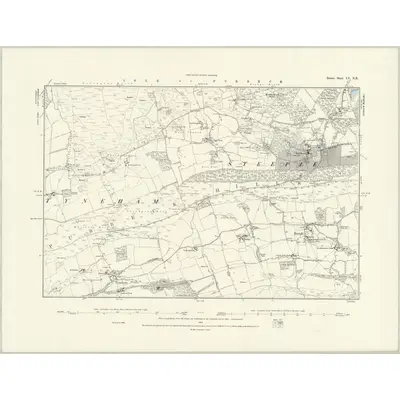 1886 Map of Dorset LV.NE, 1888 Print