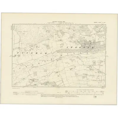 1900 Map of Dorset LV.NE, 1902 Print