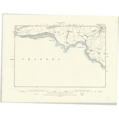1886 Map of Dorset LV.SE, 1888 Print