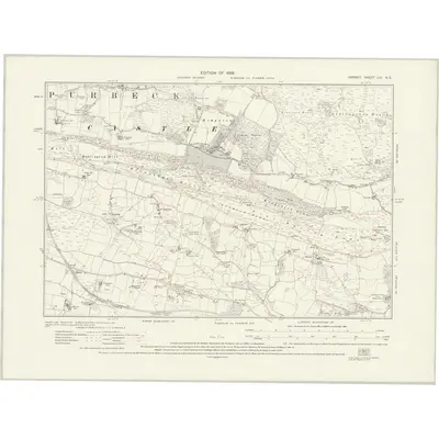 1926 Map of Dorset LVI.NE, 1929 Print