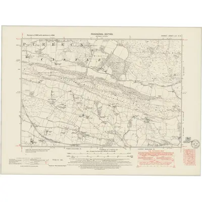 1938 Map of Dorset LVI.NE, 1949 Print