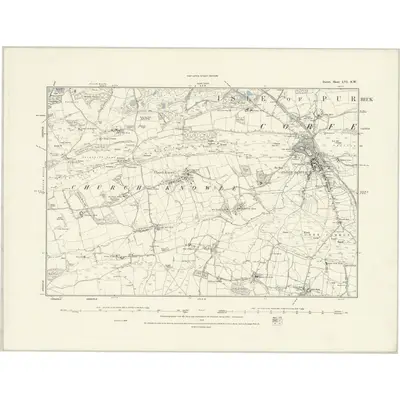 1886 Map of Dorset LVI.NW, 1888 Print