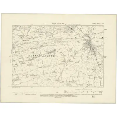 1900 Map of Dorset LVI.NW, 1902 Print