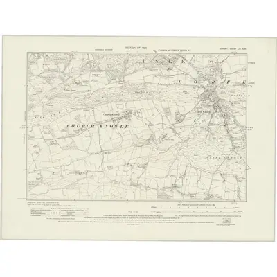 1926 Map of Dorset LVI.NW, 1929 Print