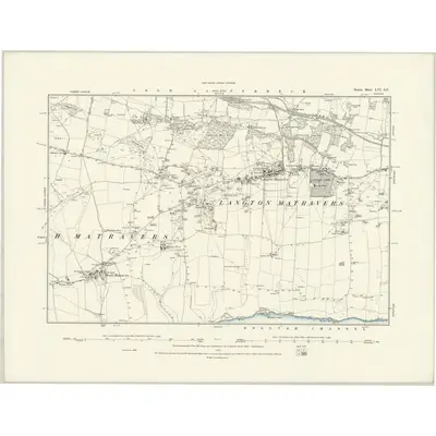 1886 Map of Dorset LVI.SE, 1888 Print
