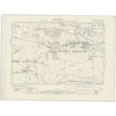 1926 Map of Dorset LVI.SE, 1929 Print