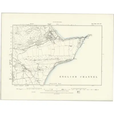 1886 Map of Dorset LVII.NW, 1888 Print
