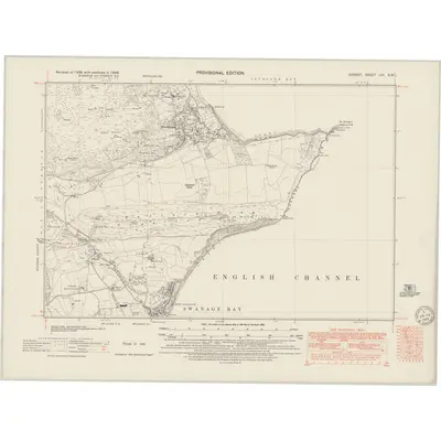 1938 Map of Dorset LVII.NW, 1949 Print
