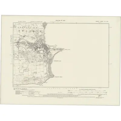 1926 Map of Dorset LVII.SW, 1929 Print