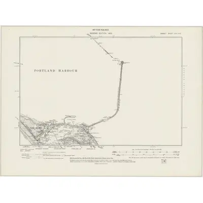 1901 Map of Dorset LVIII.NE, 1942 Print