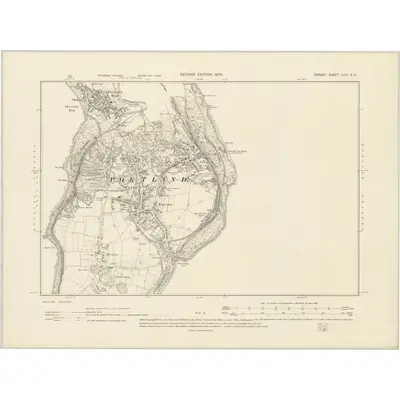 1900 Map of Dorset LVIII.SE, 1903 Print