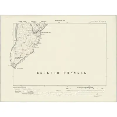 1926 Map of Dorset LX.NW & LX.NE, 1930 Print