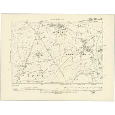 1901 Map of Dorset V.NE, 1904 Print