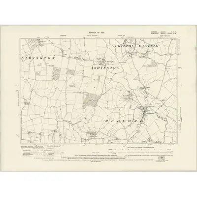 1927 Map of Dorset V.NW, 1930 Print