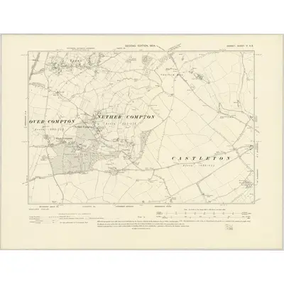 1901 Map of Dorset V.SE, 1904 Print