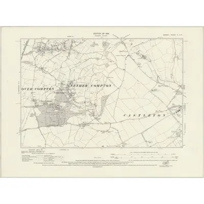 1927 Map of Dorset V.SE, 1930 Print