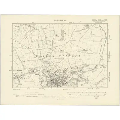 1901 Map of Dorset V.SW, 1904 Print