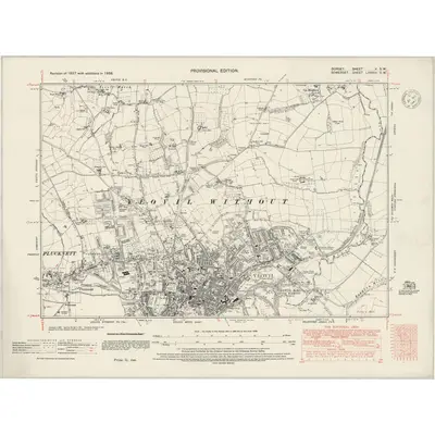 1938 Map of Dorset V.SW, 1947 Print