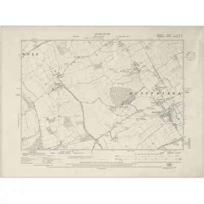1927 Map of Dorset VI.NE, 1936 Print