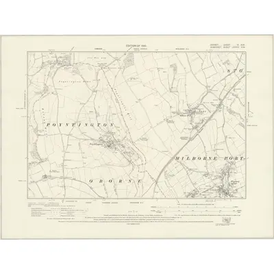 1927 Map of Dorset VI.NW, 1930 Print