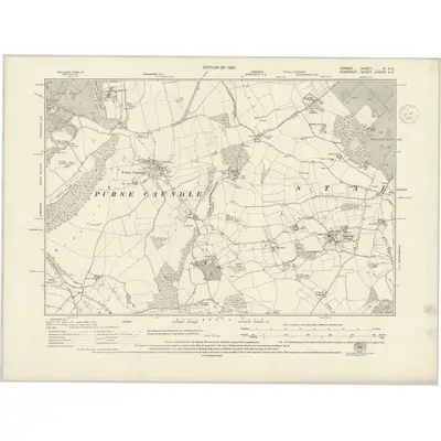 1927 Map of Dorset VI.SE, 1937 Print