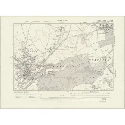 1927 Map of Dorset VI.SW, 1930 Print