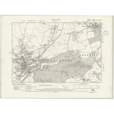 1927 Map of Dorset VI.SW, 1936 Print