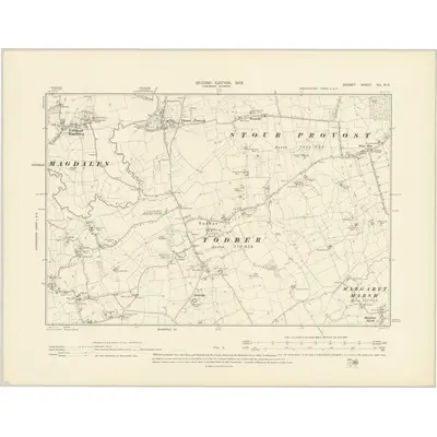 1900 Map of Dorset VII.NE, 1902 Print