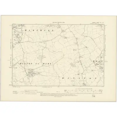 1900 Map of Dorset VII.SE, 1902 Print