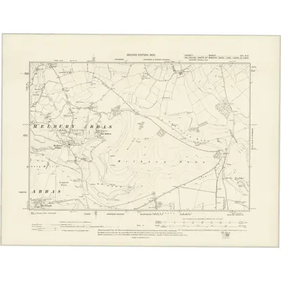 1900 Map of Dorset VIII.NE, 1902 Print