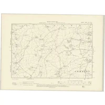 1900 Map of Dorset VIII.NW, 1902 Print