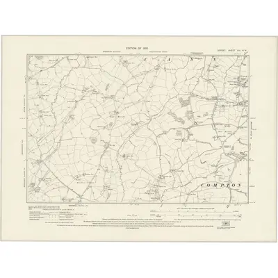 1927 Map of Dorset VIII.NW, 1930 Print