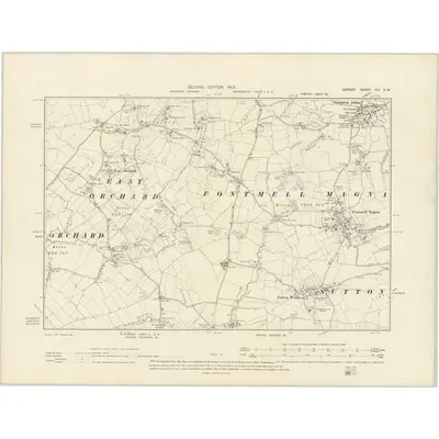1900 Map of Dorset VIII.SW, 1902 Print