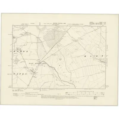 1900 Map of Dorset X.NW, 1902 Print