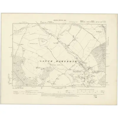 1900 Map of Dorset X.SE, 1902 Print