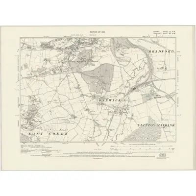 1927 Map of Dorset XI.NW, 1930 Print