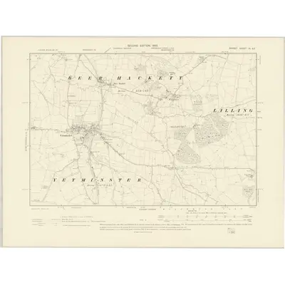 1901 Map of Dorset XI.SE, 1903 Print