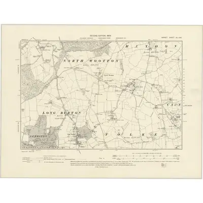 1901 Map of Dorset XII.NW, 1903 Print