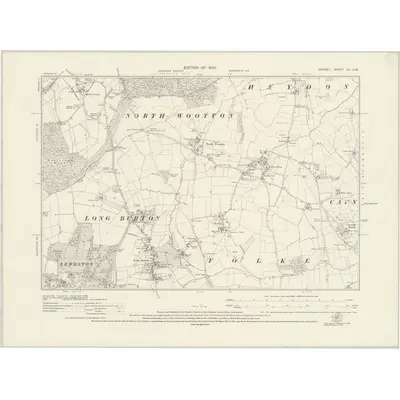 1927 Map of Dorset XII.NW, 1930 Print