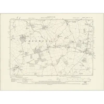 1927 Map of Dorset XII.SE, 1930 Print