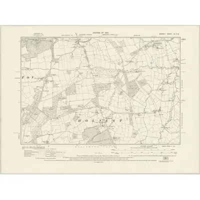 1927 Map of Dorset XII.SW, 1930 Print