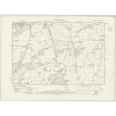 1927 Map of Dorset XII.SW, 1939 Print
