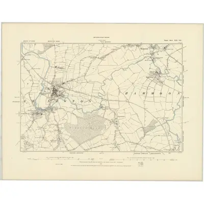 1886 Map of Dorset XIII.NE, 1887 Print