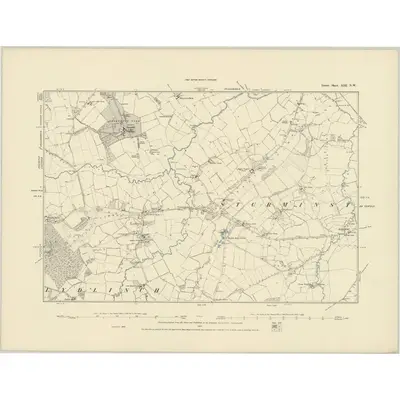 1886 Map of Dorset XIII.NW, 1887 Print